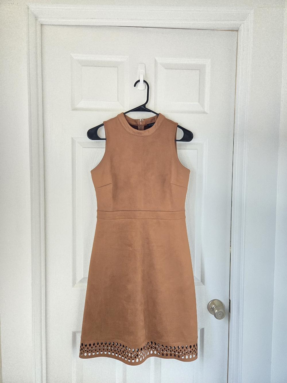 Ann Taylor Cognac Brown Sleeveless A-Line Mock Neck Dress Size 4 NWOT